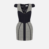 Abito corto doll prinipe di Galles - Elisabetta Franchi AB72847E2 DC2 ELISABETTA FRANCHI 