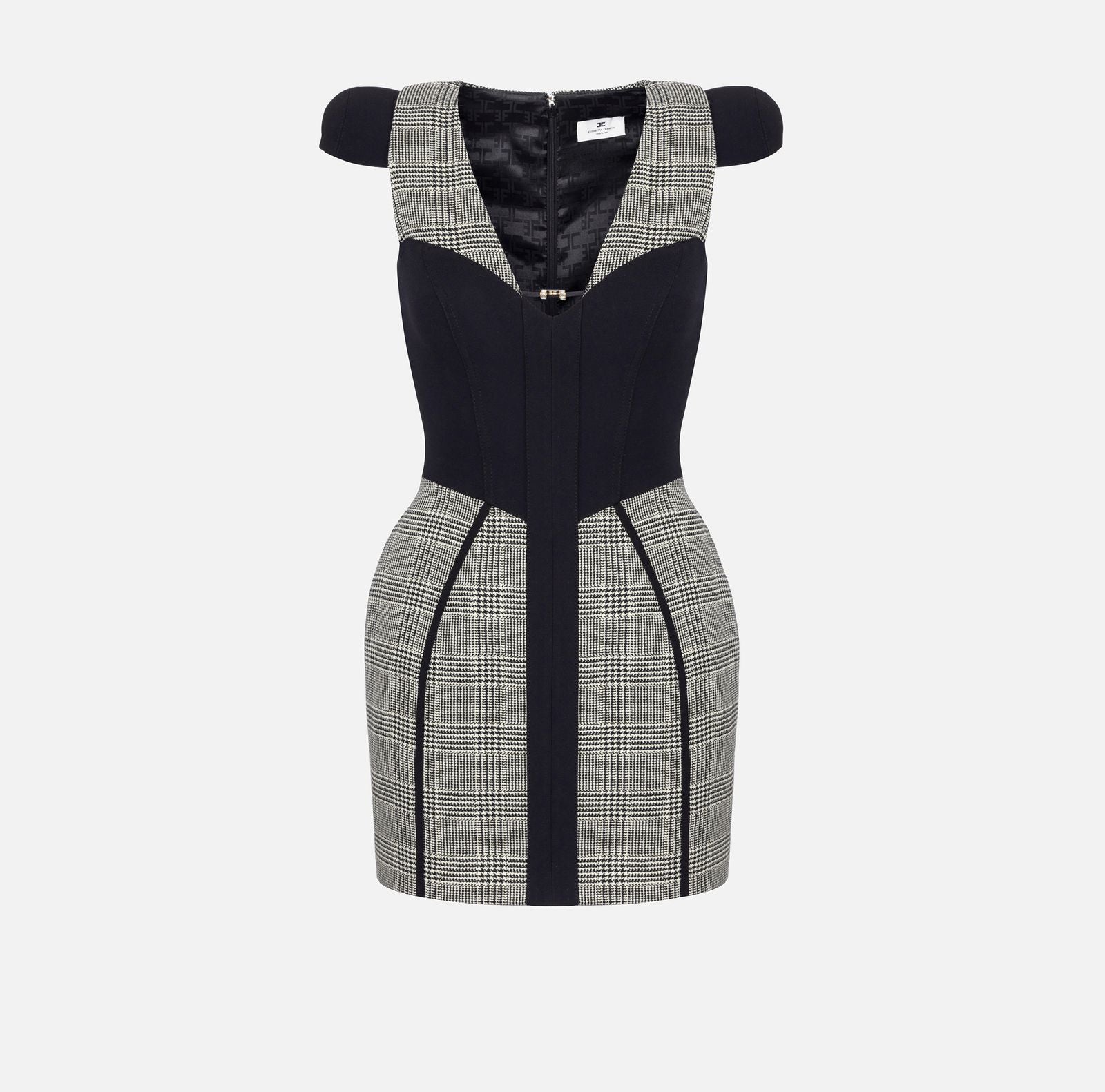 Abito corto doll prinipe di Galles - Elisabetta Franchi AB72847E2 DC2 ELISABETTA FRANCHI 
