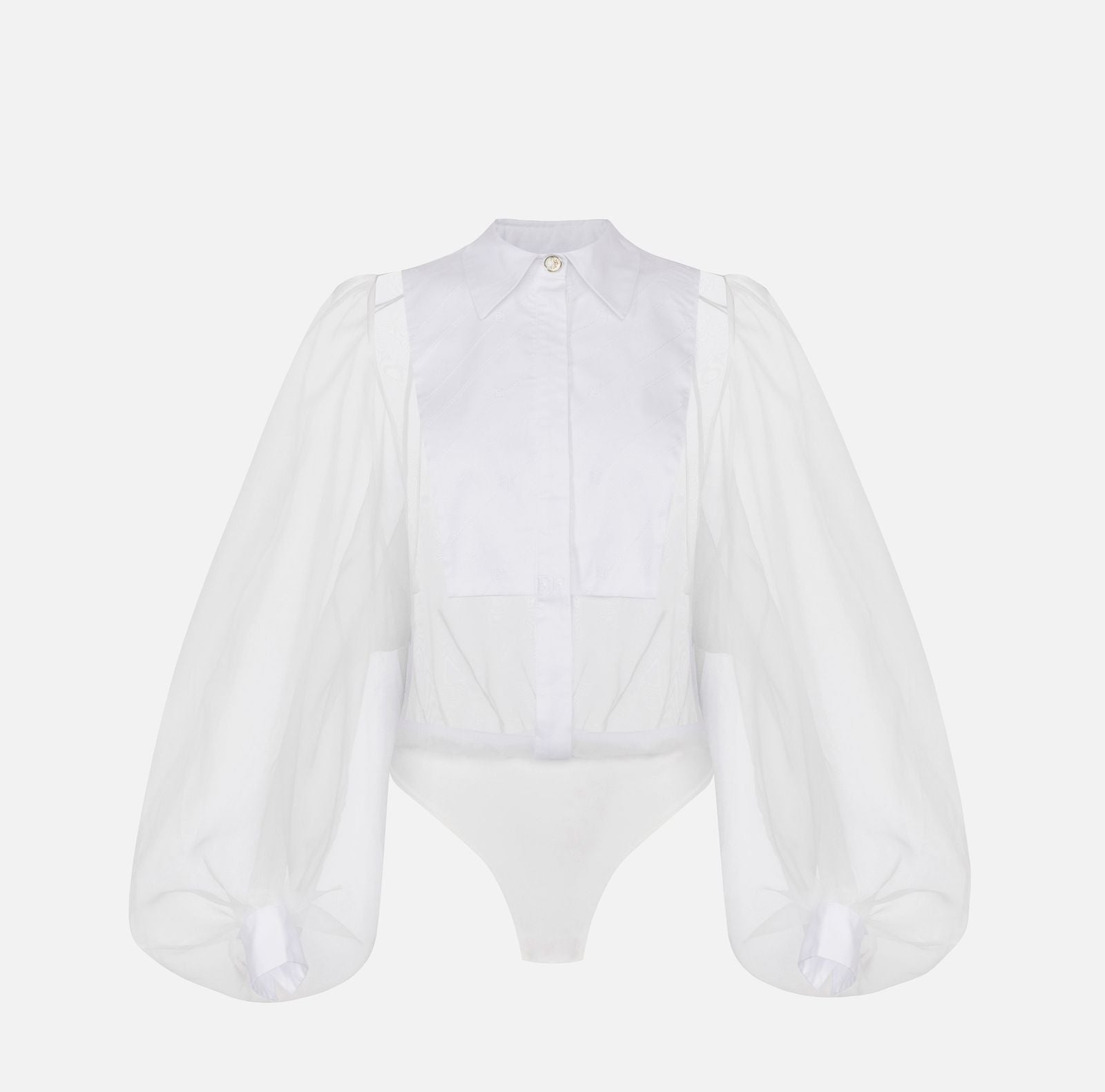Camicia body in organza con plastron BC00846E2 360 ELISABETTA FRANCHI 