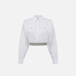 Camicia in popeline con fascione CA06446E2 100 ELISABETTA FRANCHI 