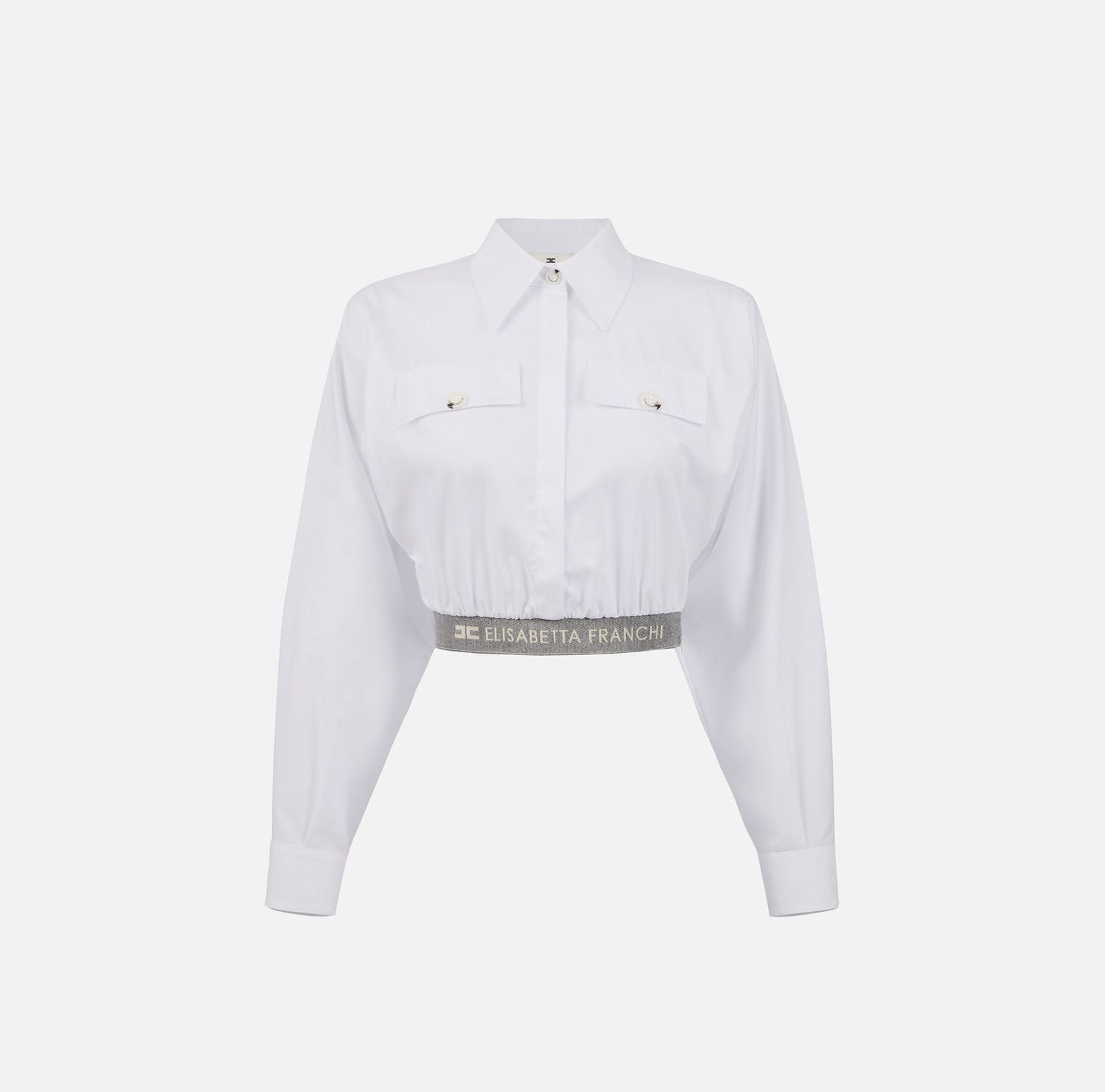 Camicia in popeline con fascione CA06446E2 100 ELISABETTA FRANCHI 