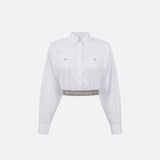 Camicia in popeline con fascione CA06446E2 100 ELISABETTA FRANCHI 