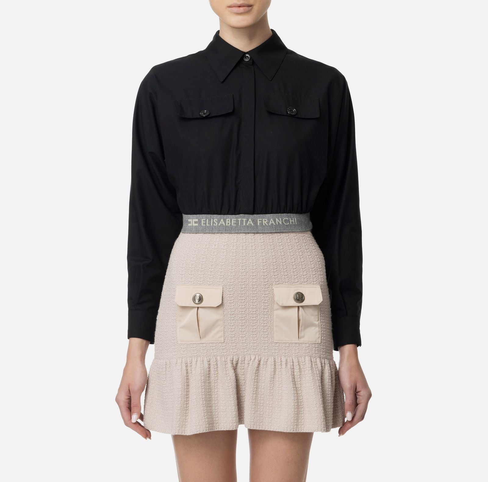 Camicia in popeline con fascione CA06446E2 110 ELISABETTA FRANCHI 