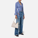 Camicia in popeline rigato con fusciacca ricamata CAS744E3 CL7 ELISABETTA FRANCHI 