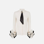 Camicia in goergette con rouches e foulard CAT9647E2 E84 ELISABETTA FRANCHI 