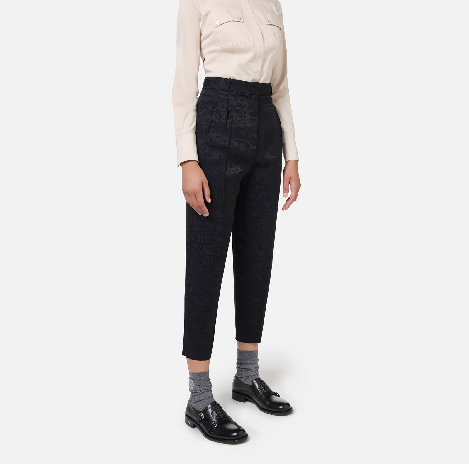 Pantalone jaquard lettering PA013446E2 110 ELISABETTA FRANCHI 