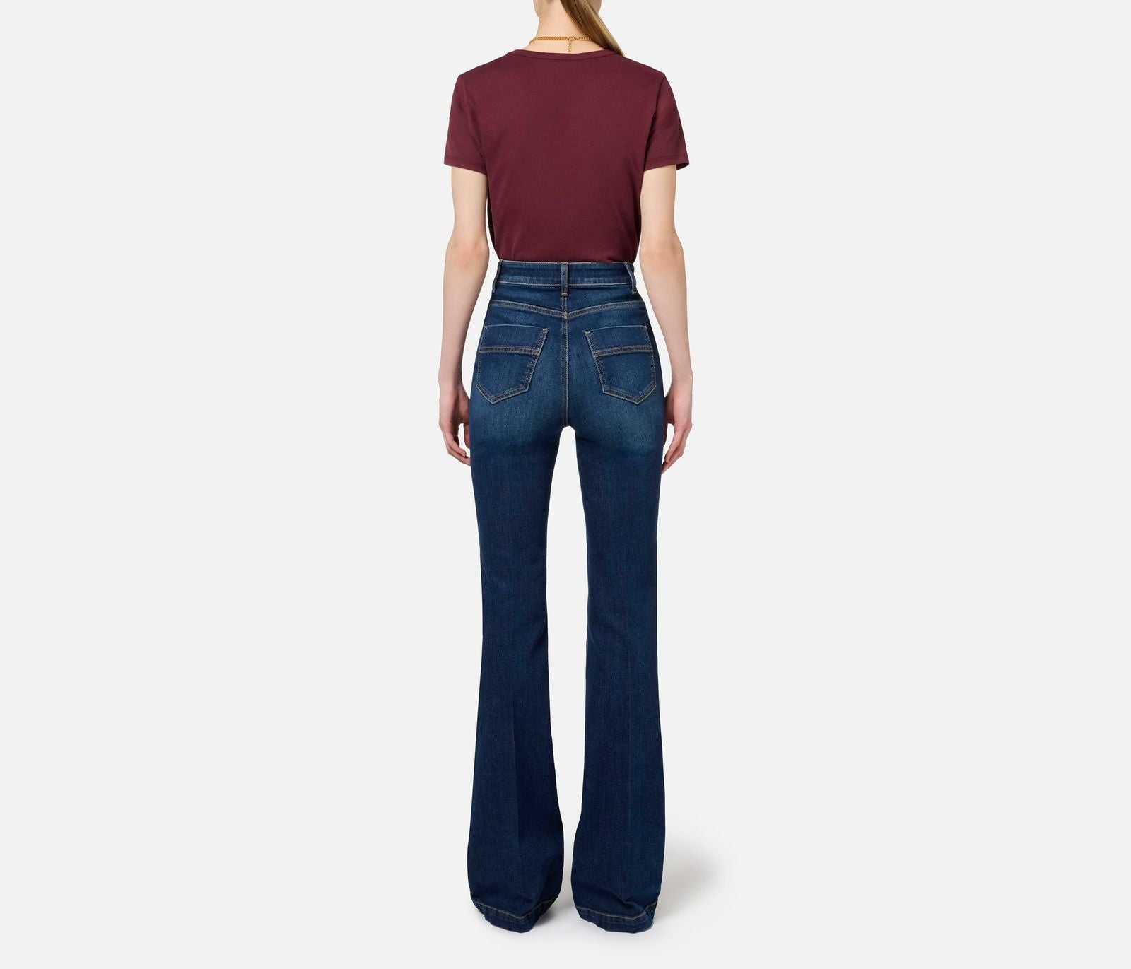 Jeans a zampa con nervature PJ27D46E2 104 ELISABETTA FRANCHI 