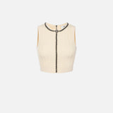 Top punta resca con catena - Elisabetta Franchi TK37B47E2 193 ELISABETTA FRANCHI 