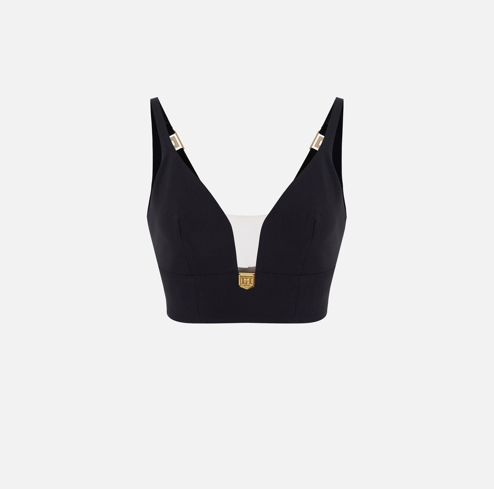 Top in doppio crèpe con placchetta logo TO00246E2 110 ELISABETTA FRANCHI 