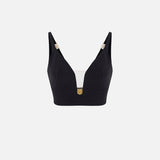 Top in doppio crèpe con placchetta logo TO00246E2 110 ELISABETTA FRANCHI 