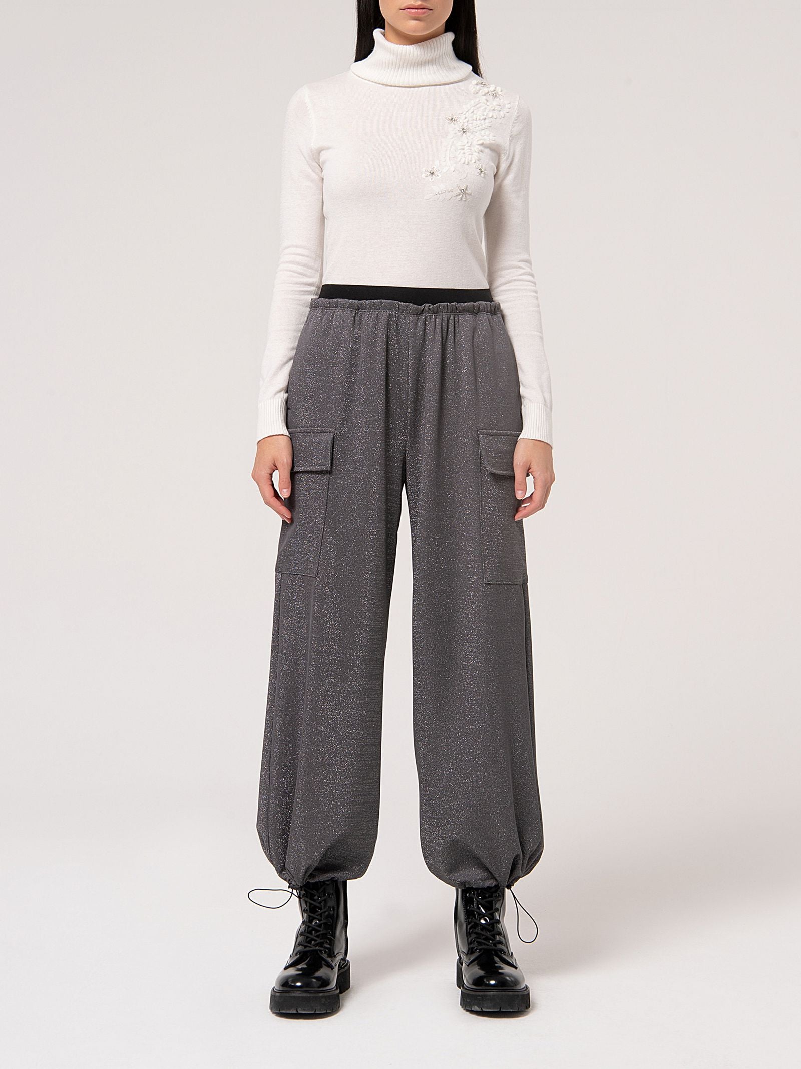 Pantalone in tessuto con effetto metallico FJ24WVC002 J429Q7389 FRACOMINA 