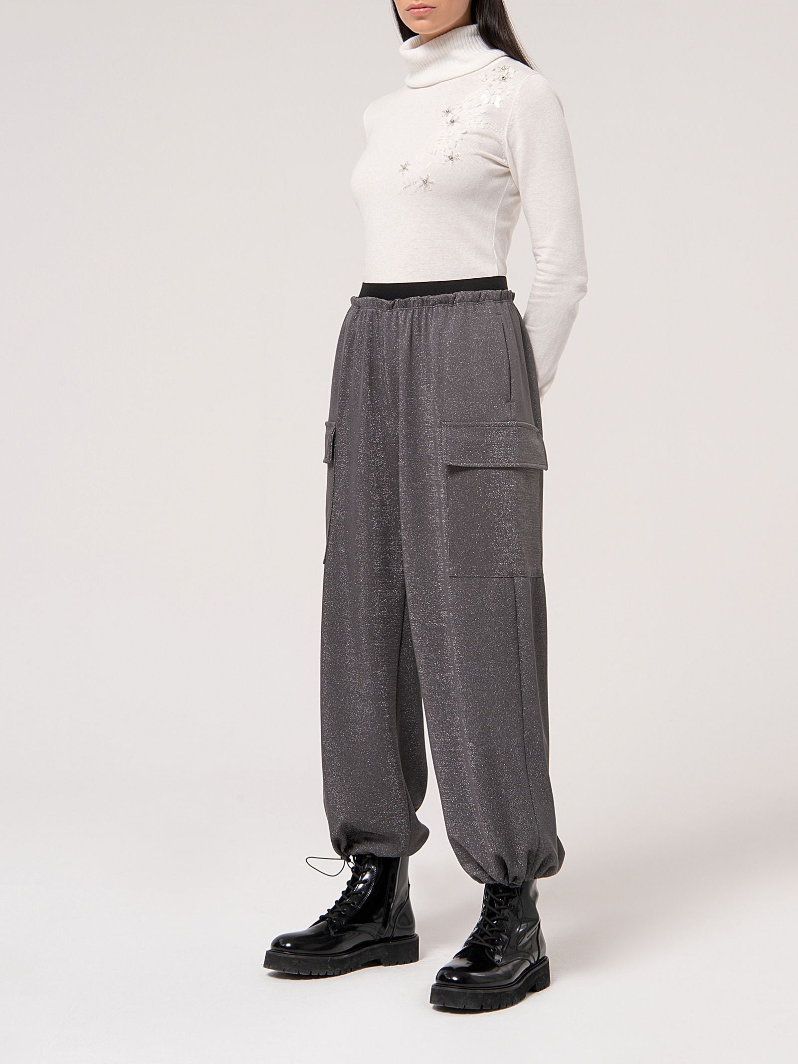 Pantalone in tessuto con effetto metallico FJ24WVC002 J429Q7389 FRACOMINA 