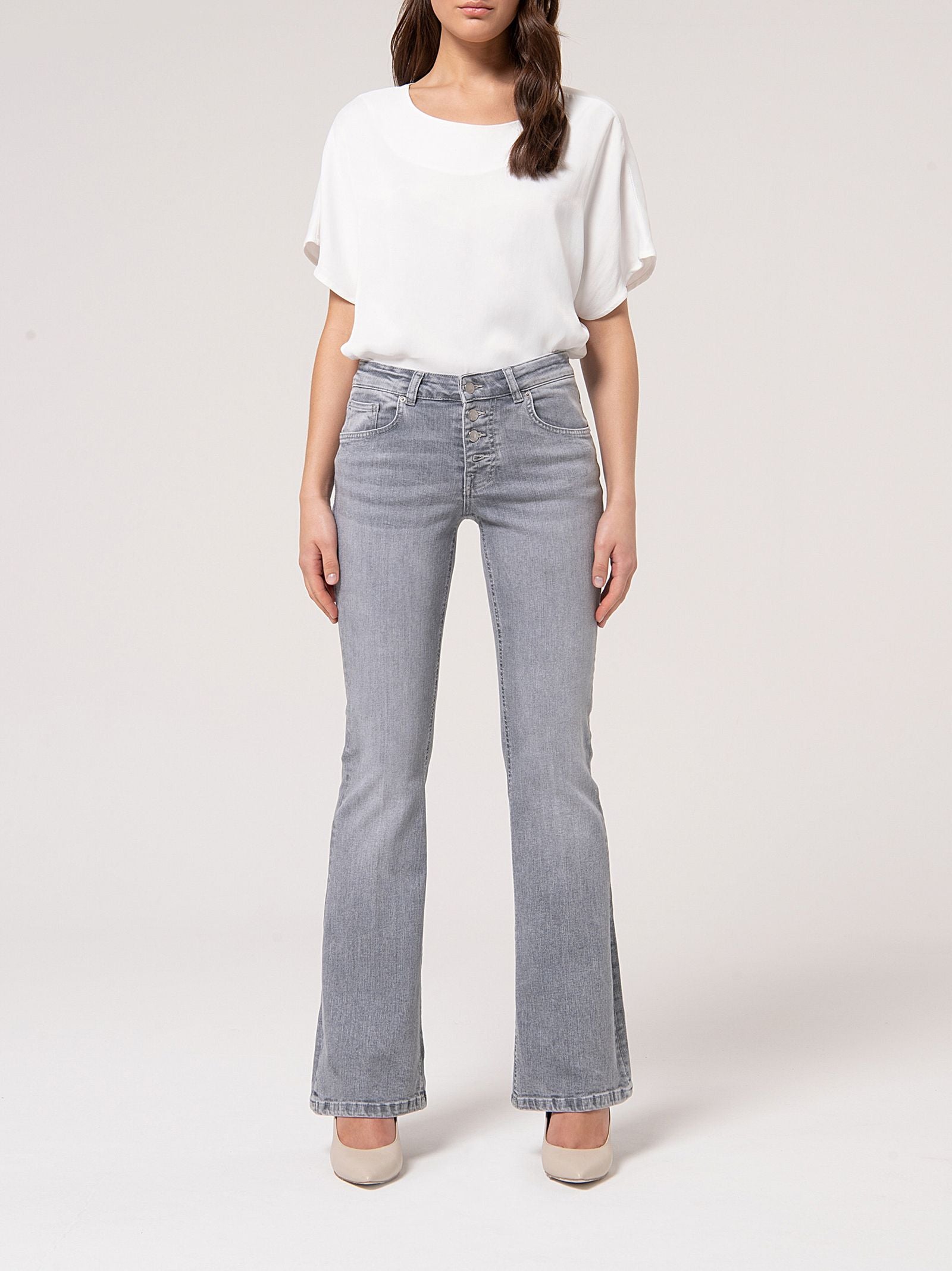 Jeans bootcut grigio - Fracomina FP24WVA010 D46093553 FRACOMINA 