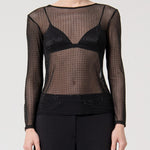 Top in georgette con strass - Fracomina FQ24WT1001 W749J9053 FRACOMINA 
