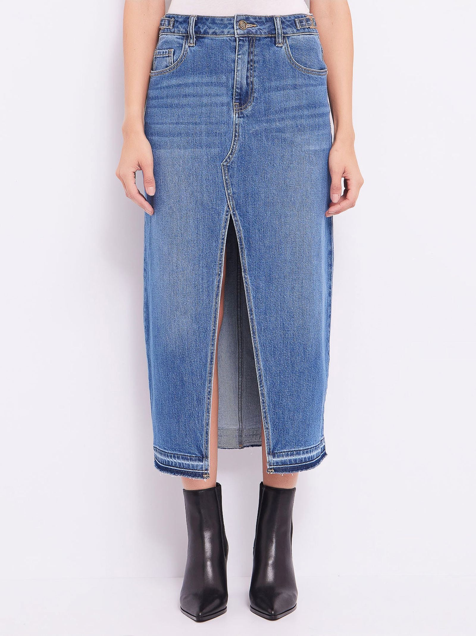 Gonna lunga in denim con strass - Gaudi 421BD76002 00 GAUDI' 