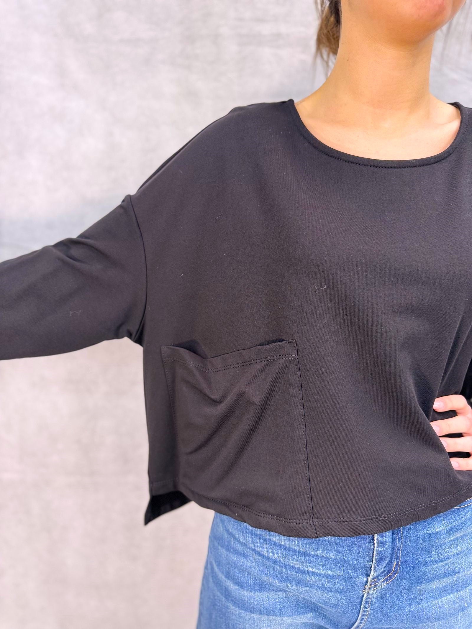 T- shirt manica lunga 8793 NERO OFELIA 