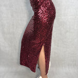 Gonna midi con paillettes - Ofelia MK14E-150 ROSSO OFELIA 