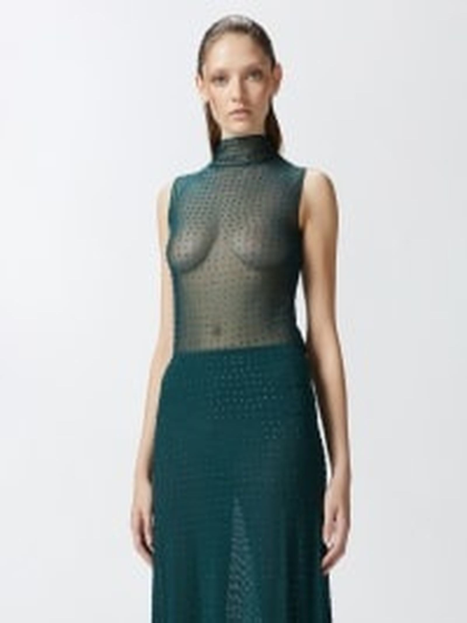 Top senza maniche in tulle con strass - Pinko 103913-A220 S1A PINKO 