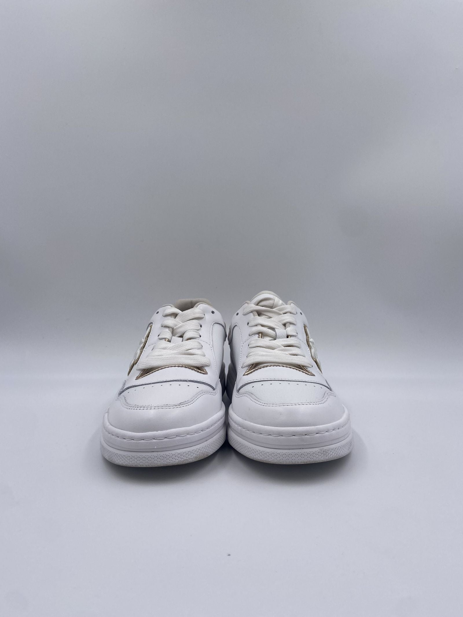 Sneakers tennis in pelle con dettagli metallizzati SS0049P035 ZHC PINKO 
