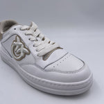 Sneakers tennis in pelle con dettagli metallizzati SS0049P035 ZHC PINKO 
