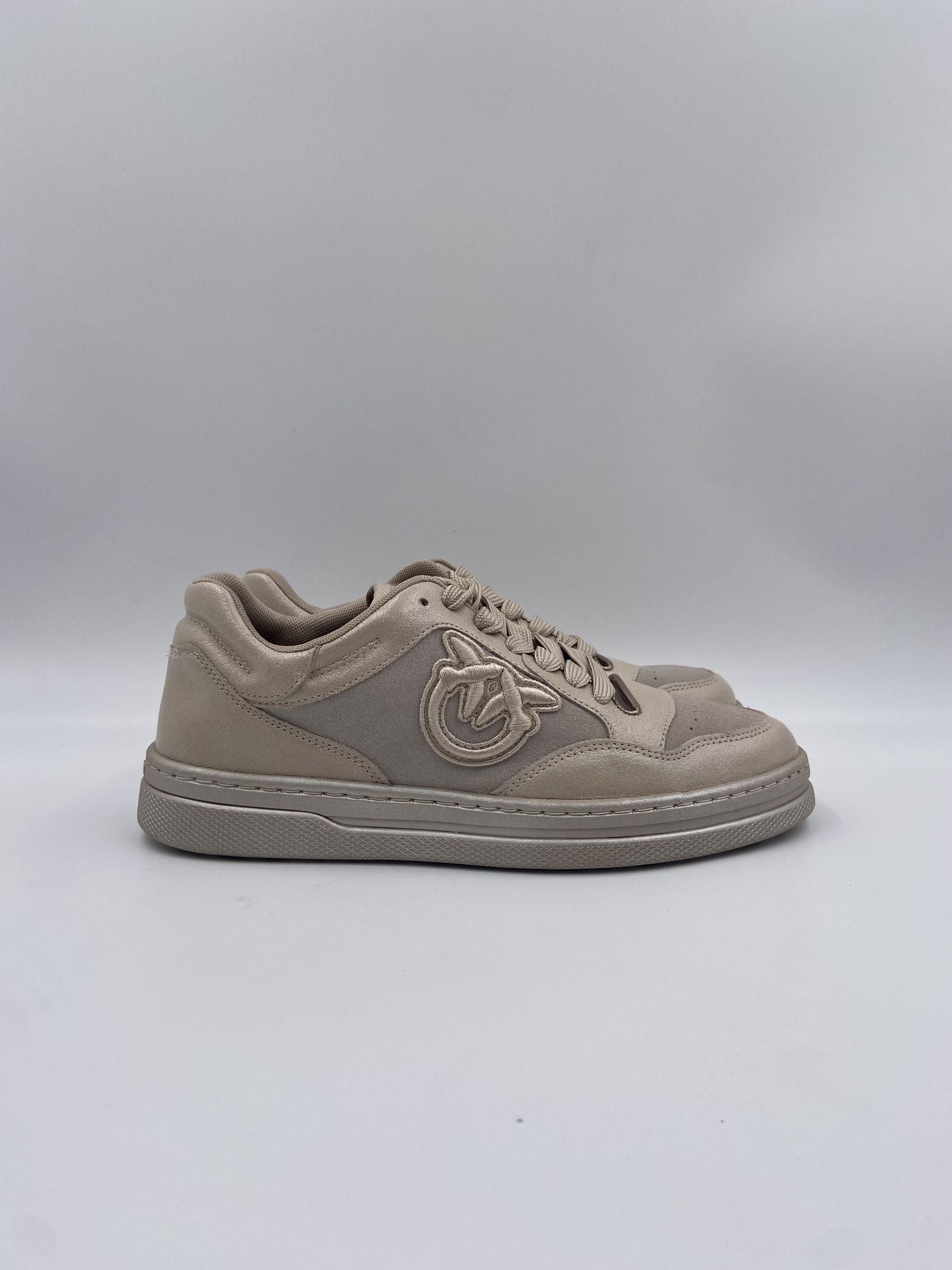 Sneakers in pelle con logo a contrasto SS0049P038 066 PINKO 