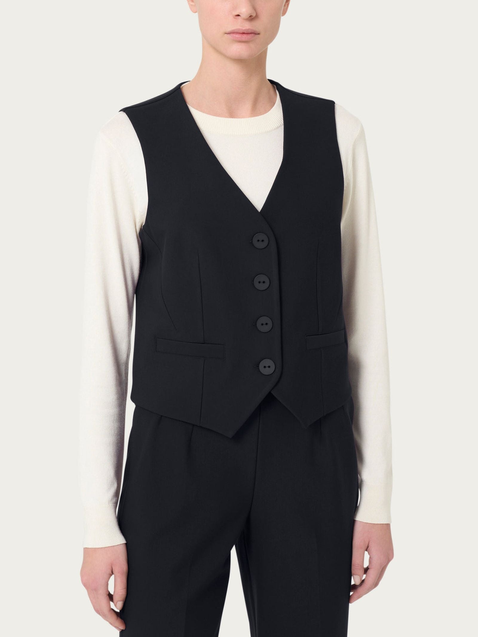 Gilet quattro bottoni in tessuto Compact - Ragno DL20GL FW24 020 RAGNO 