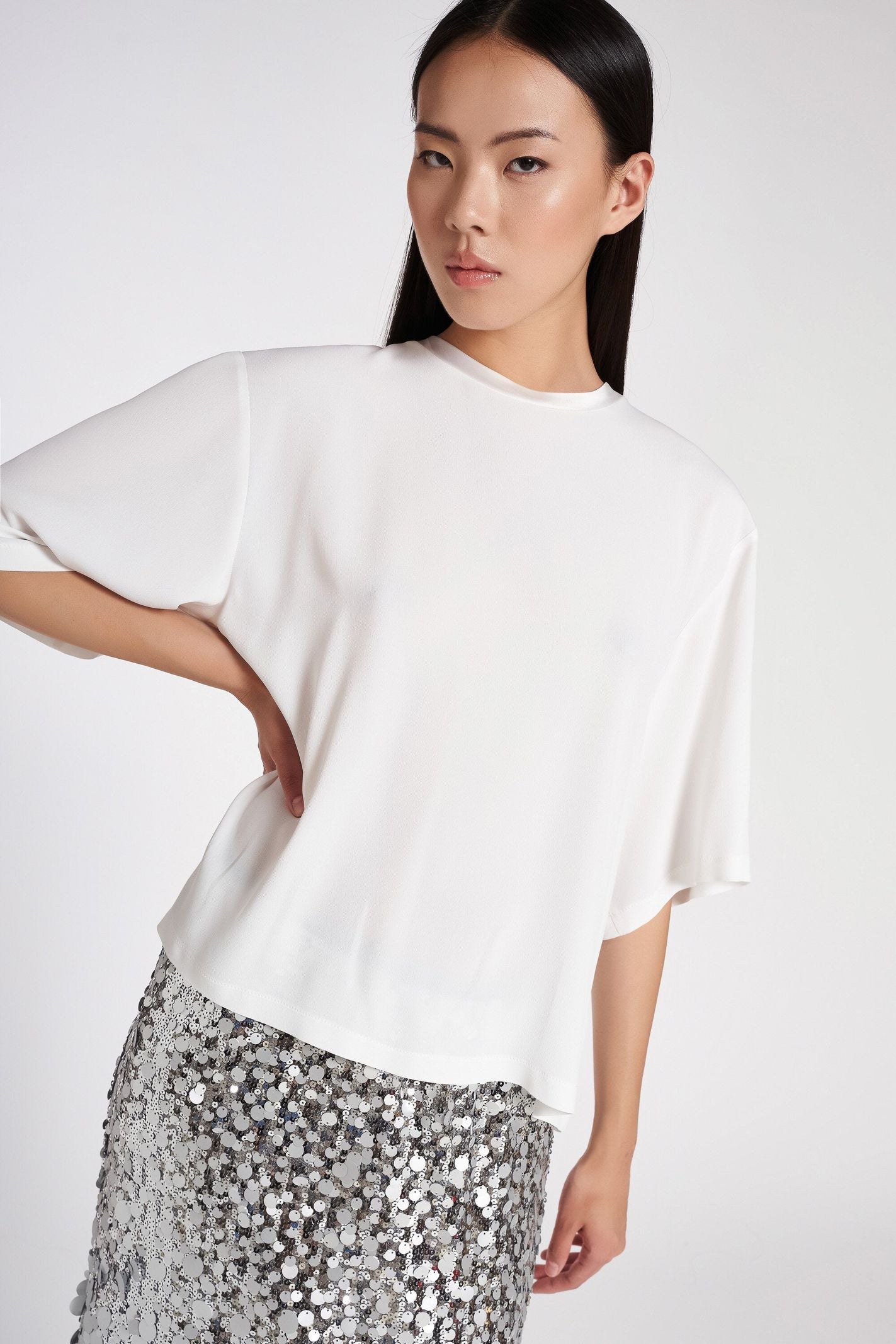 Blusa in crepe de chine - Carla G MIBB13D3 01 CARLA G. 