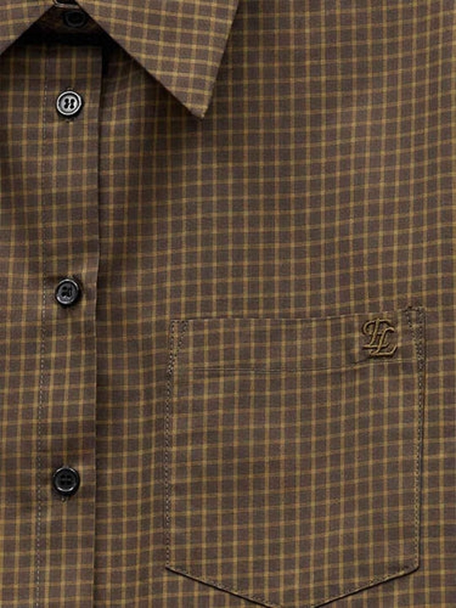 Camicia a quadretti - Eleh EFW250101 VERDEKAKI ELEH 