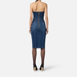 Abito bustier in denim - Elisabetta Franchi AJ44D56E2 104 ELISABETTA FRANCHI 