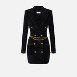 Abito in ciniglia bouclè - Elisabetta Franchi AM32S57E2 110 ELISABETTA FRANCHI 