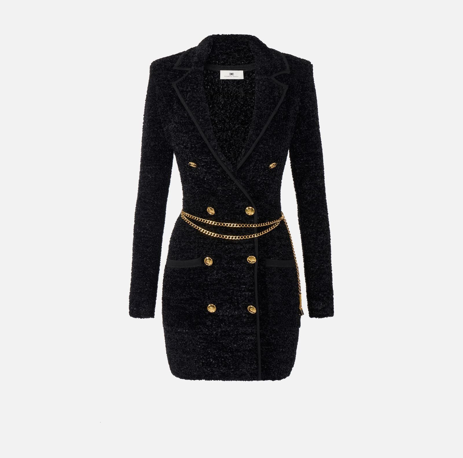 Abito in ciniglia bouclè - Elisabetta Franchi AM32S57E2 110 ELISABETTA FRANCHI 
