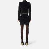 Abito in ciniglia bouclè - Elisabetta Franchi AM32S57E2 110 ELISABETTA FRANCHI 