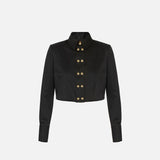 Camicia cropped in raso - Elisabetta Franchi CA09756E2 110 ELISABETTA FRANCHI 