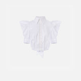Camicia balloon in popeline - Elisabetta Franchi CA10156E2 100 ELISABETTA FRANCHI 