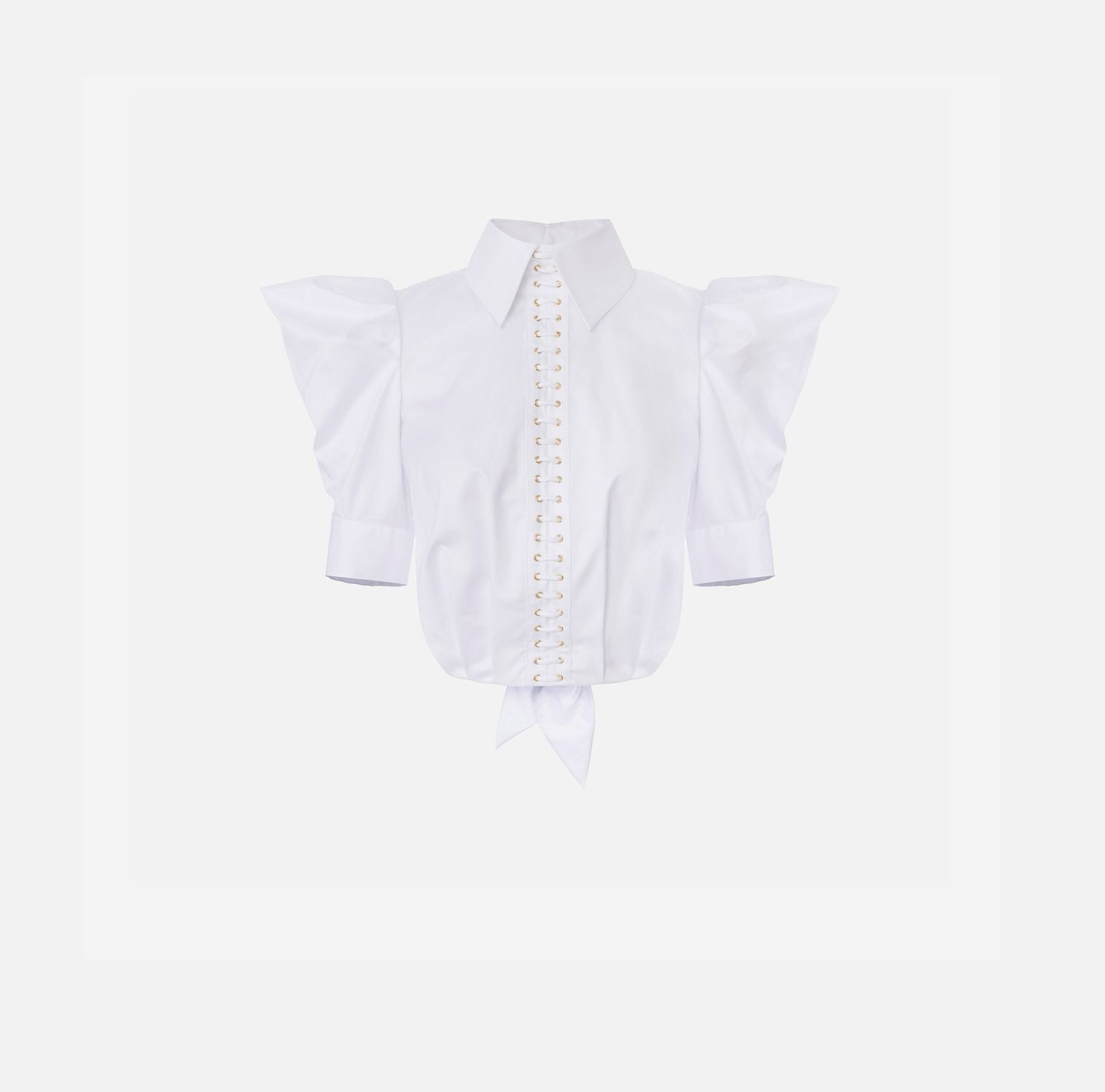 Camicia balloon in popeline - Elisabetta Franchi CA10156E2 100 ELISABETTA FRANCHI 