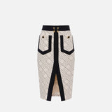 Gonna bicolor in doppio crepe - Elisabetta Franchi GOS0156E2 EF1 ELISABETTA FRANCHI 