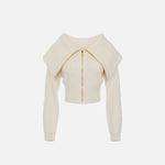Cardigan con zip - Elisabetta Franchi MK04S56E2 DZ9 ELISABETTA FRANCHI 