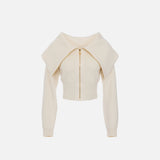 Cardigan con zip - Elisabetta Franchi MK04S56E2 DZ9 ELISABETTA FRANCHI 