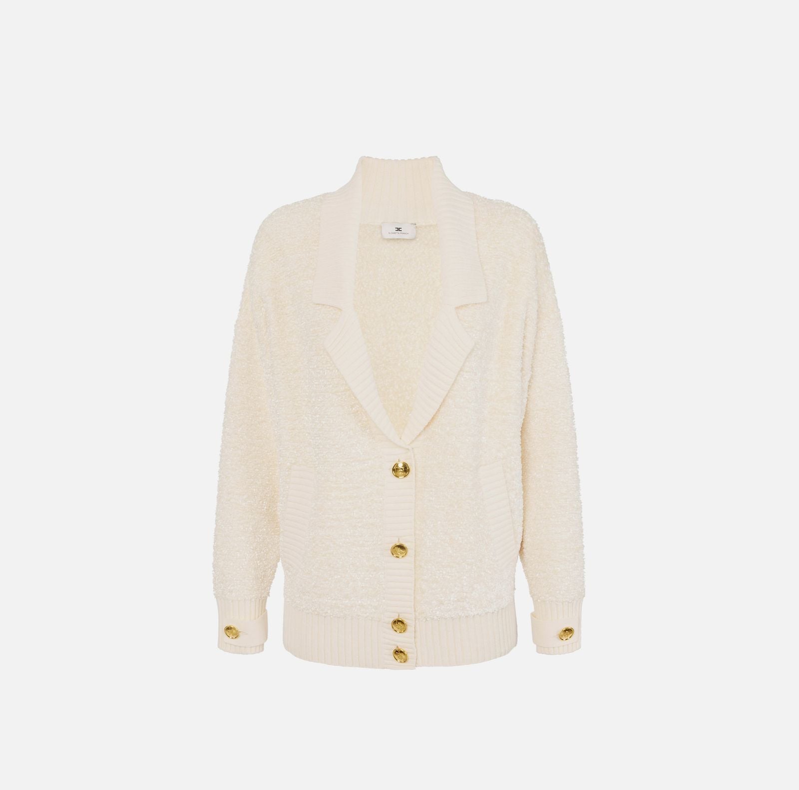 Cardigan in ciniglia bouclè - Elisabetta Franchi MK44S57E2 DZ9 ELISABETTA FRANCHI 