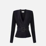Giacca in maglia con cintura - Elisabetta Franchi MK48S57E2 110 ELISABETTA FRANCHI 