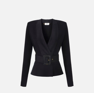 Giacca in maglia con cintura - Elisabetta Franchi