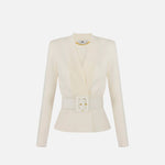 Giacca in maglia con cintura - Elisabetta Franchi MK48S57E2 DZ9 ELISABETTA FRANCHI 