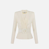 Giacca in maglia con cintura - Elisabetta Franchi MK48S57E2 DZ9 ELISABETTA FRANCHI 