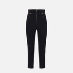 Pantalone con dettagli zip - Elisabetta Franchi PA11956E2 110 ELISABETTA FRANCHI 