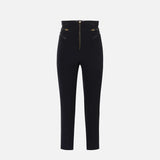 Pantalone con dettagli zip - Elisabetta Franchi PA11956E2 110 ELISABETTA FRANCHI 