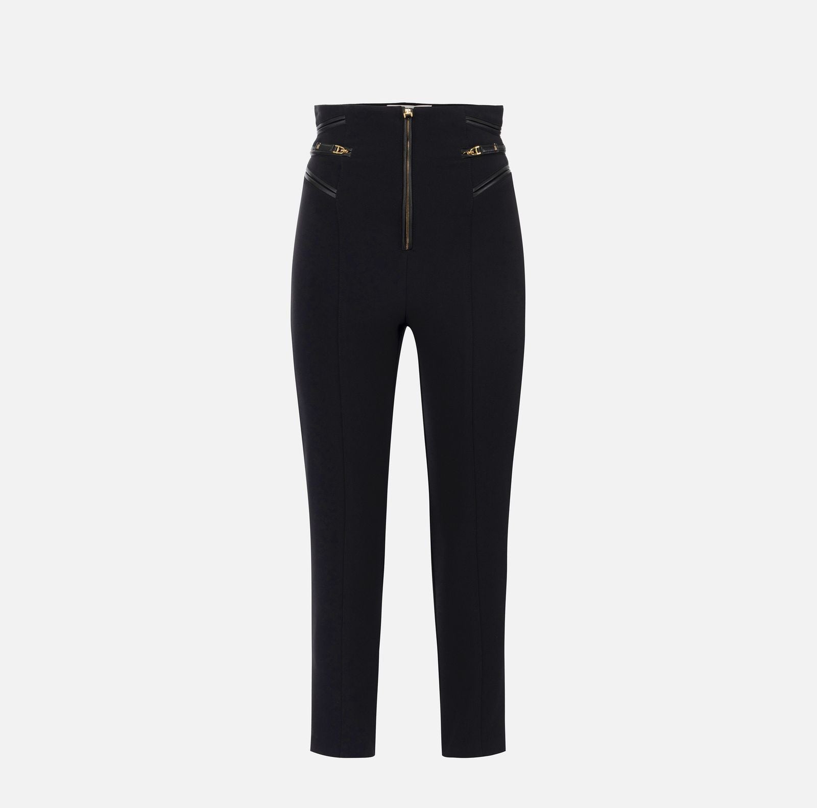 Pantalone con dettagli zip - Elisabetta Franchi PA11956E2 110 ELISABETTA FRANCHI 