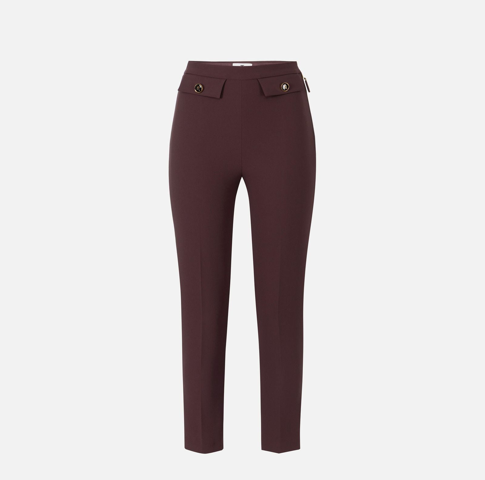 Pantalone slim fit con patte - Elisabetta Franchi PA12056E2 EA3 ELISABETTA FRANCHI 
