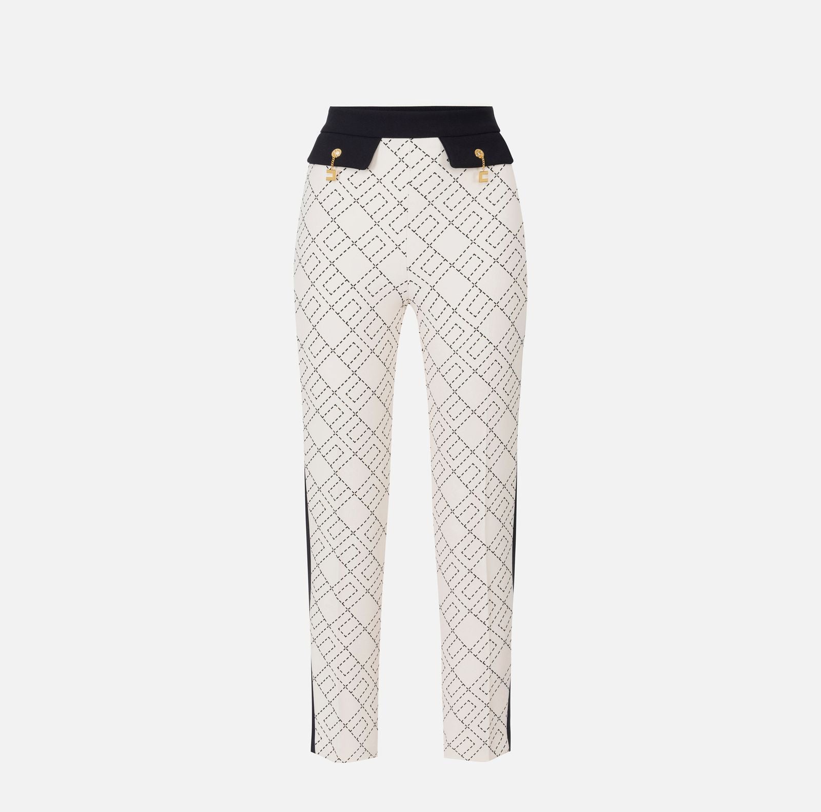 Pantalone bicolor con stampa - Elisabetta Franchi PAS0156E2 EF1 ELISABETTA FRANCHI 