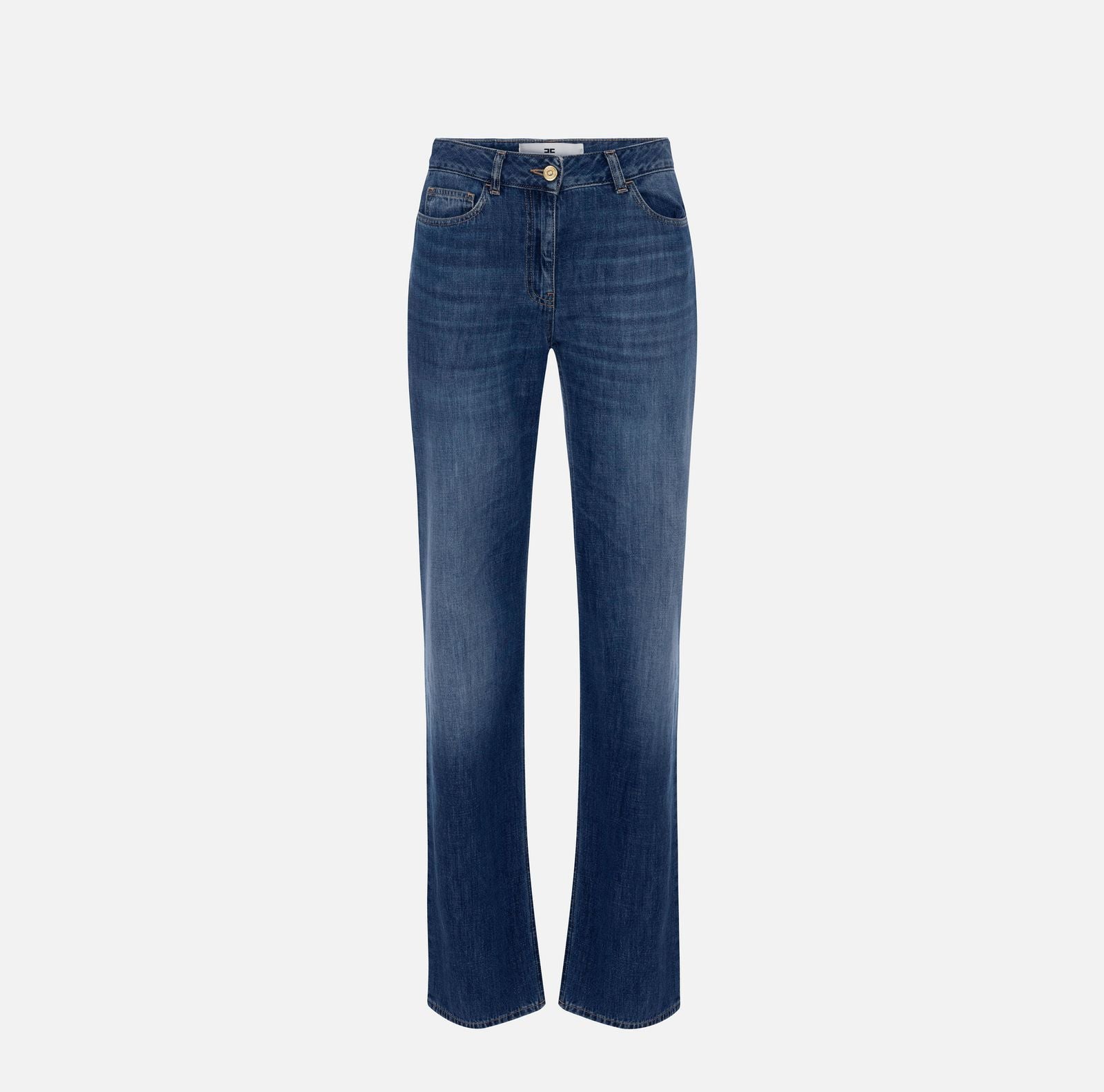 Jeans palazzo con logo - Elisabetta Franchi PJ09I56E2 104 ELISABETTA FRANCHI 