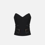 Top con dettagli zip - Elisabetta Franchi TO03656E2 110 ELISABETTA FRANCHI 